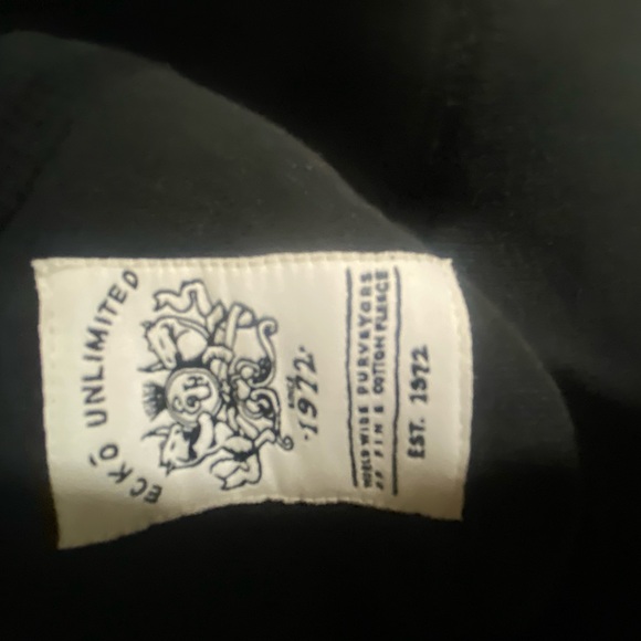 Ecko Unltd Hoodie Mens XXL Black Red Zip Grunge Rap Skate Spellout Sweatshirt - Picture 6 of 8